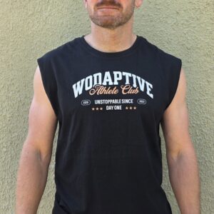 WODAPTIVE BLACK SLEEVELESS ATHLETE CLUB TEE